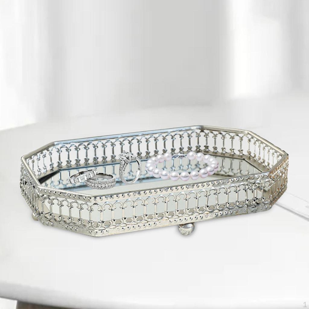 Vanity Tray for Makeup And Jewelry Organization
