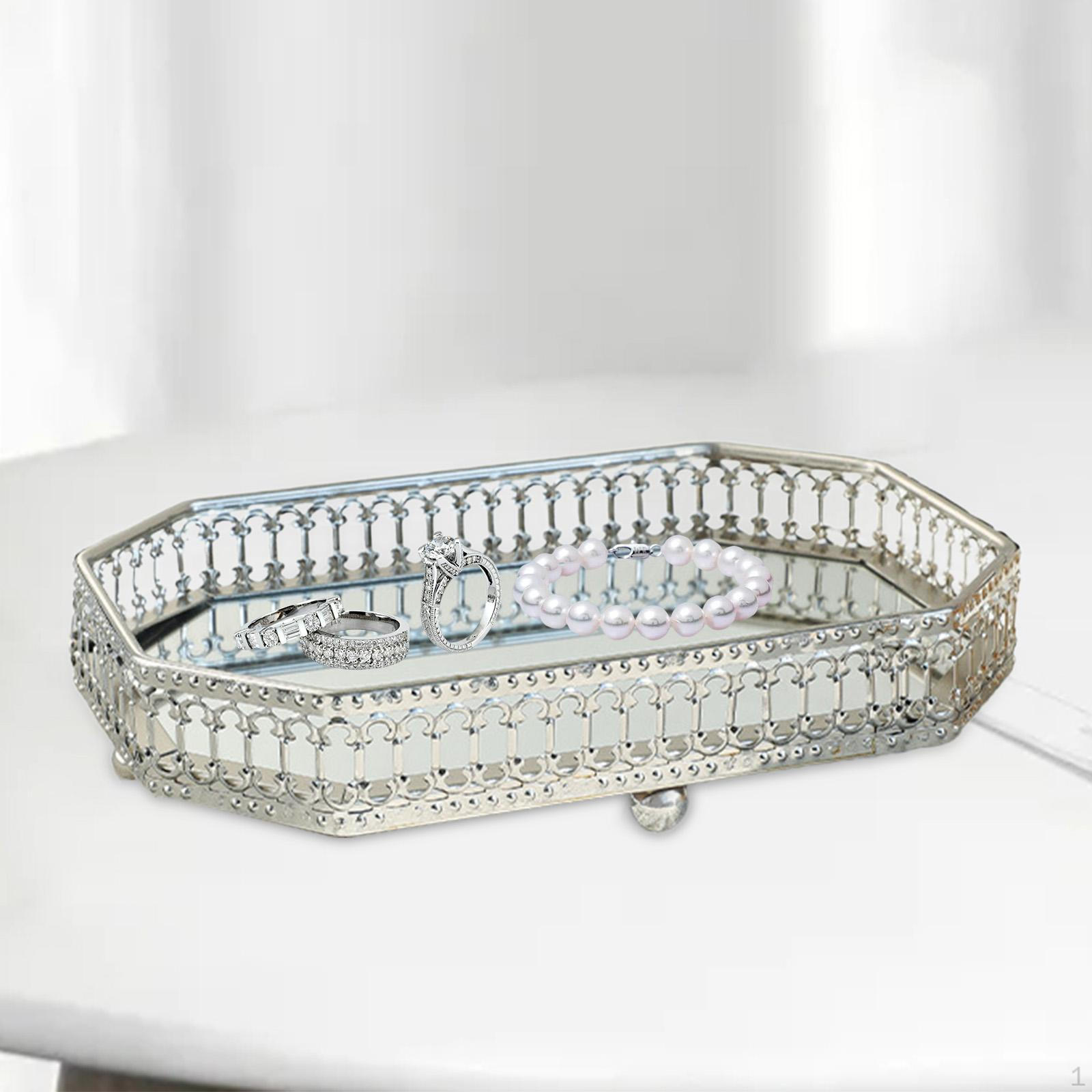 

Vanity Tray for Makeup And Jewelry Organization Rectangle S
