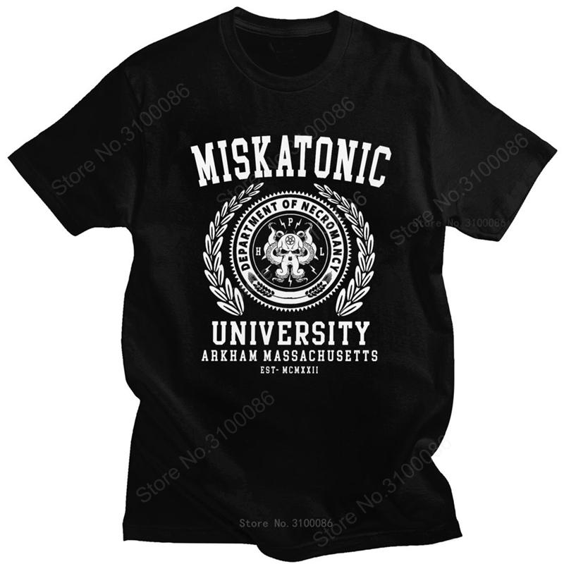 Cthulu And Lovecraft Miskatonic University Tričko pro muže Call Of Cthulhu Necronomicon Funny Tričko Tričko s výstřihem Bavlna Tričko