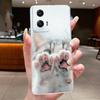 Phone Case For Motorola Moto G Stylus 5G (2024) Soft Silicone TPU Clear Viral Astronaut Moonlight Painted Casing Anti-fall Cover