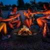 Outdoor Fire Pit Portable Round Firepit With Poker For Garden Camping Bonfire Picnic Dia 47 X 21 Cm Black