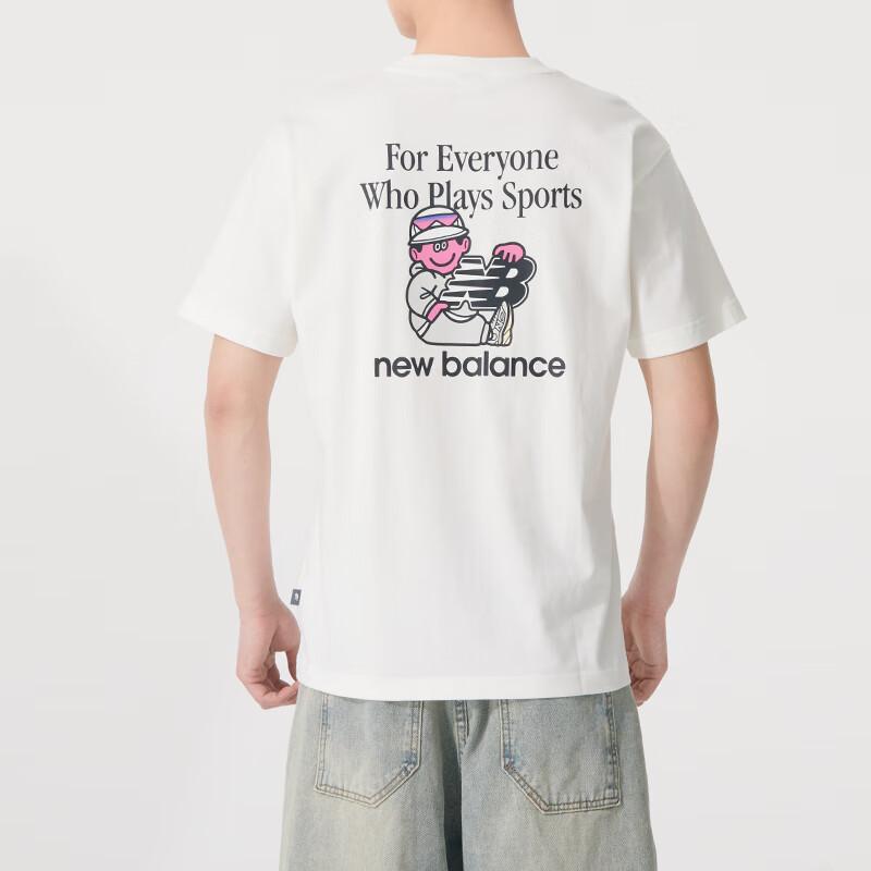 New Balance T Shirt Unisex Sea Salt White MT51865-SST