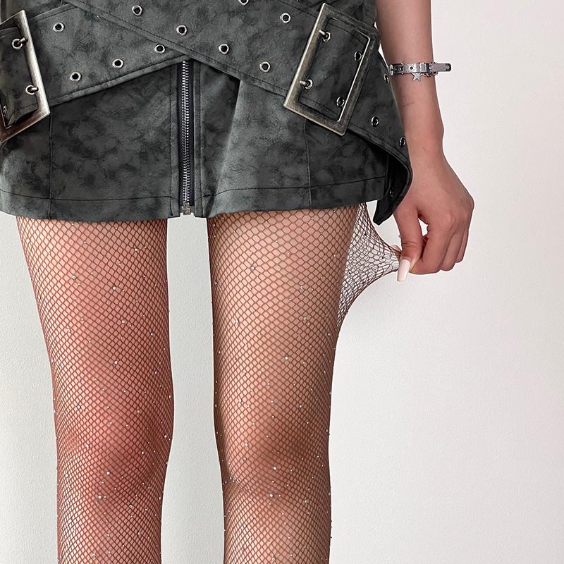 Y2K Crystal Fishnet Stockings for Women Tights Rhinestone Women's Sparkly Stockings High Waist Fishnets 2025 Pantyhose For Party