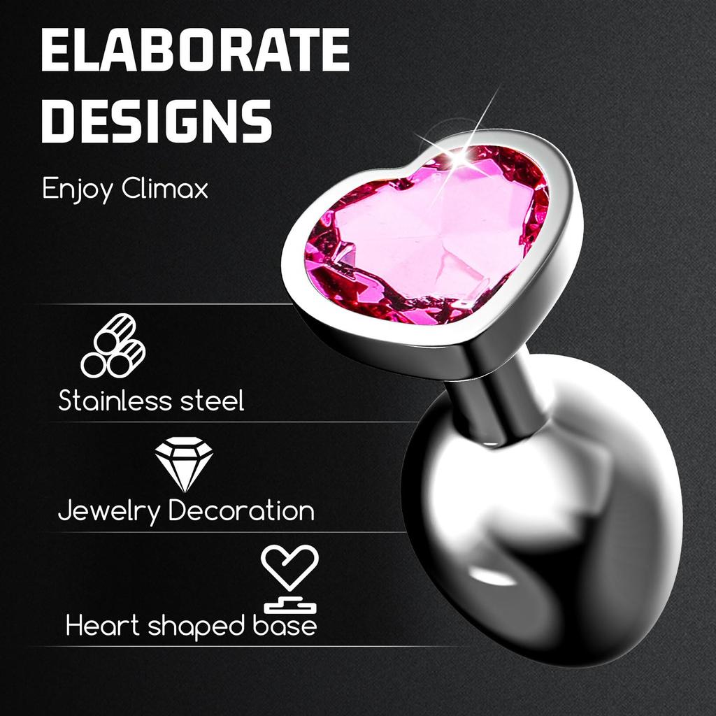 Anal Plug for Women Butt Training Tool 3pcs Stainless Steel Butt Plug Heart Fetish Adult Sex Toys Anal Stimulation