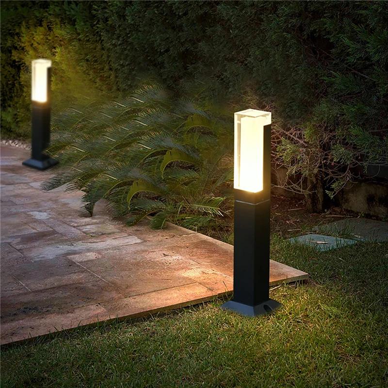 27/40cm 7W Square Aluminum Pillar Path Aisle Waterproof Lawn Lamps Garden Street Patio Ground Landscape LED Lighting Home Decor
