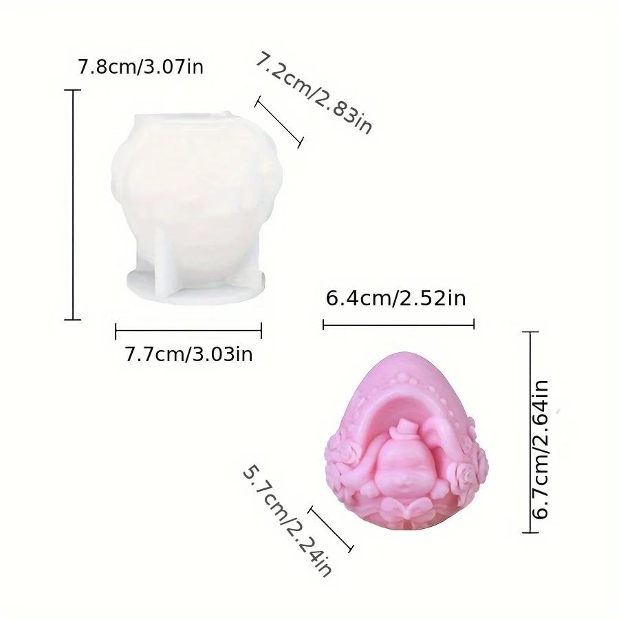 Relief Easter Egg Candle Silicone Molds Rose Flower Rabbit Head Resin Moulds Animal Bunny Gypsum Making Tools Lily Festival Gifts