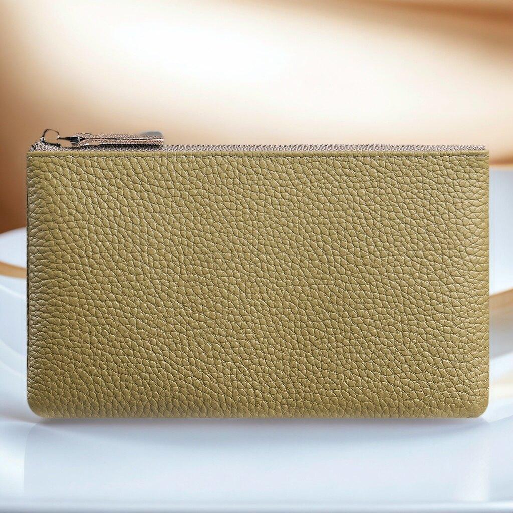 

Women and Mens Business Card Holder Leather VIP Bank Credit Cards Wallet Minimalist Slim Ins Earphone Storage Cardbag светло-зеленый