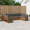 Outdoor Corner Sofa Set with Cushions 7 pcs Natural and Anthracite
