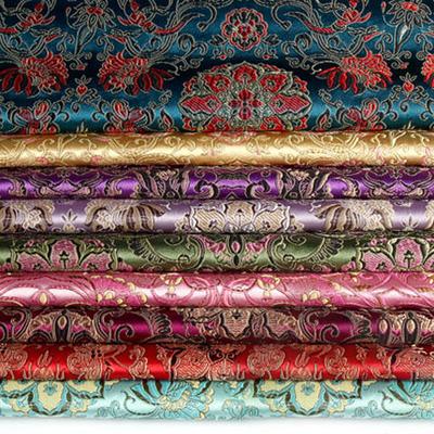 100*75cm Damask Jacquard Brocade Lotus Fabric Costume Hanfu Formal Dress Kimono Silk Cosplay Clothes Tang Suit Satin Fabric