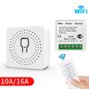 Tuya 16A MINI Wifi Switch DIY 1-Way Remote Control Timer Relay Automation for Smart Life Work