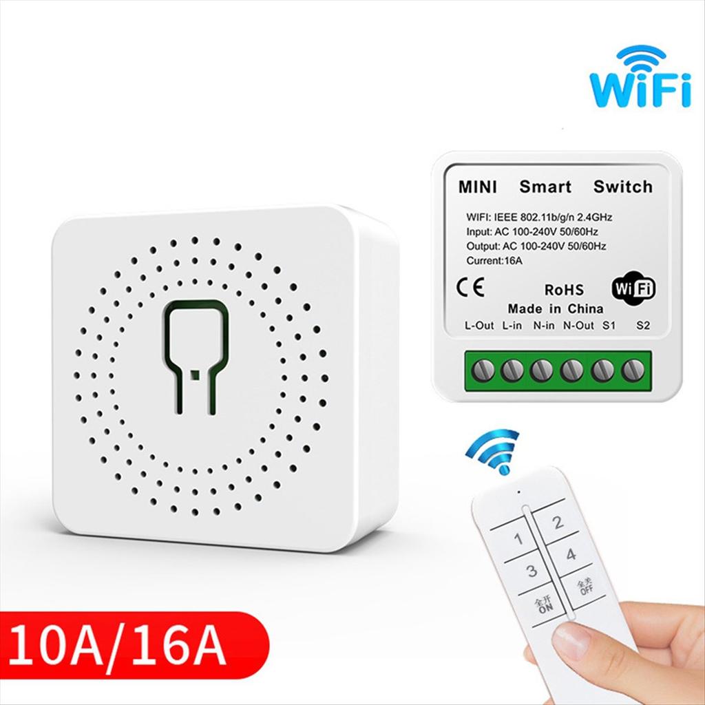Tuya 16A MINI Wifi Switch DIY 1-Way Remote Control Timer Relay Automation for Smart Life Work