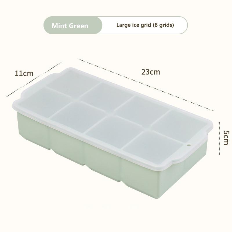4/6/8 Grid Ice Cube Tray Silicone Ice Cube Moulds  Pot Base Packaging Box With/Without Lids Reusable Square Ice Cube Mould