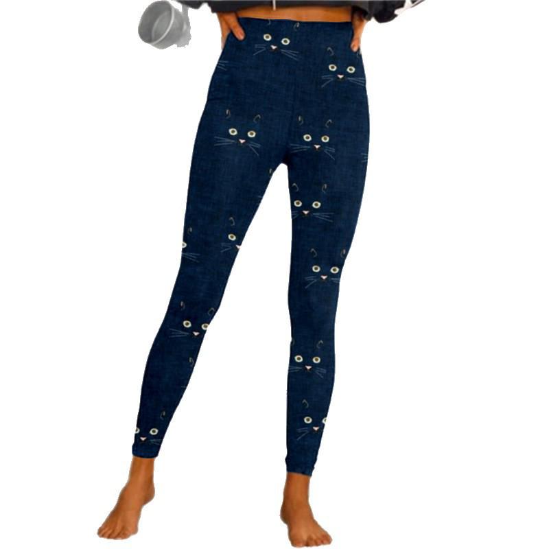 High-Waisted Black 3D Print Yoga Pants: Slimming & Tight Fit for Fitness