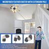 Fiber Material Telescopic Duster With Flat Head For Furniture And Ceiling Dusting
