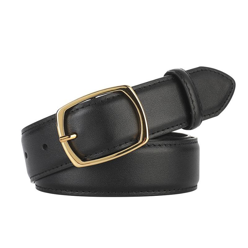 New arrivalniche style design first layer cowhide women s belt jeans genuine leather belt чёрный