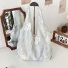 with Lace Ribbon Flower Embroidery Vest Bag Fresh Color Shoulder Bag Cute Vacation Tote Bag  Women