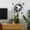 3D Breaking Through Wall Soccer Football Wall Sticker Self-Adhesive Removable for Bedroom Living Room Hallway Background Wall Sports Home Decor Art
