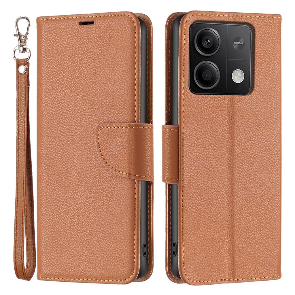 Für Xiaomi Redmi Note 13 5G Handyhülle Brieftasche PU Leder Litschi Textur Schutzhülle
