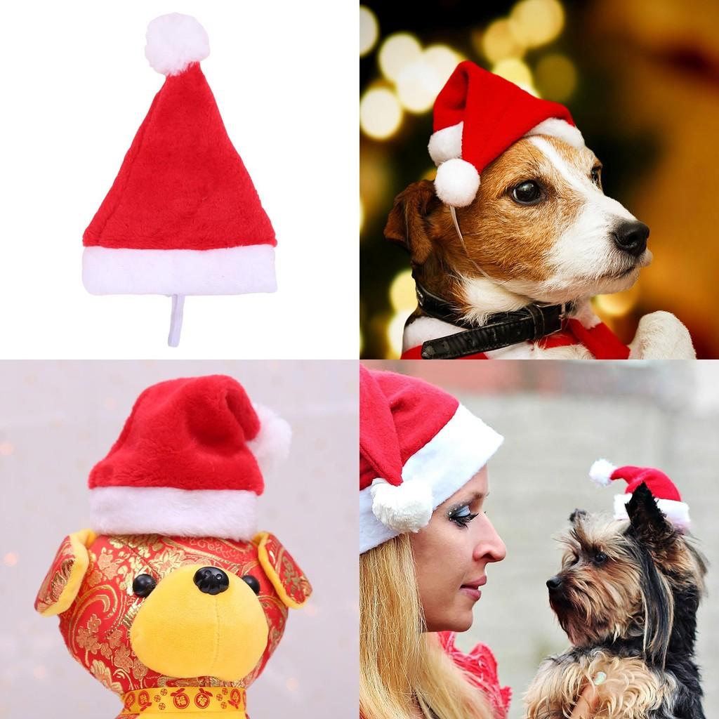 Decorations Pet Christmas Plush Hats With Plush Ball Design For Gift Festival