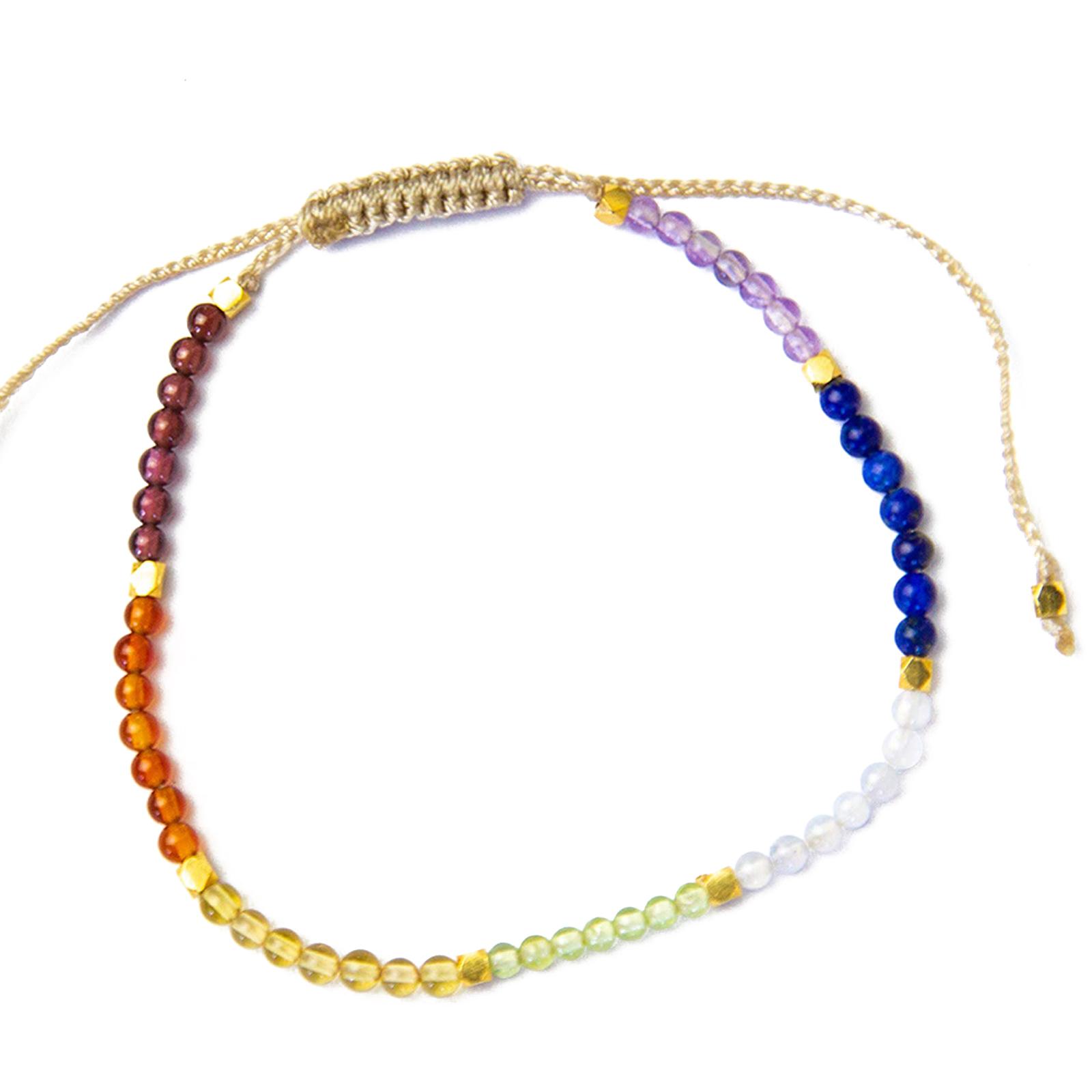 

Браслет из бисера ручной работы, красочный браслет чакры, исцеляющий баланс, браслеты из бусин из натурального камня для положительной энергии T3