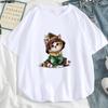 Moda Harajuku Calle de Verano ropa para mujer Camiseta con Estampado de Dibujos animados chica suave acogedora Casual linda manga corta Camisa Kawaii