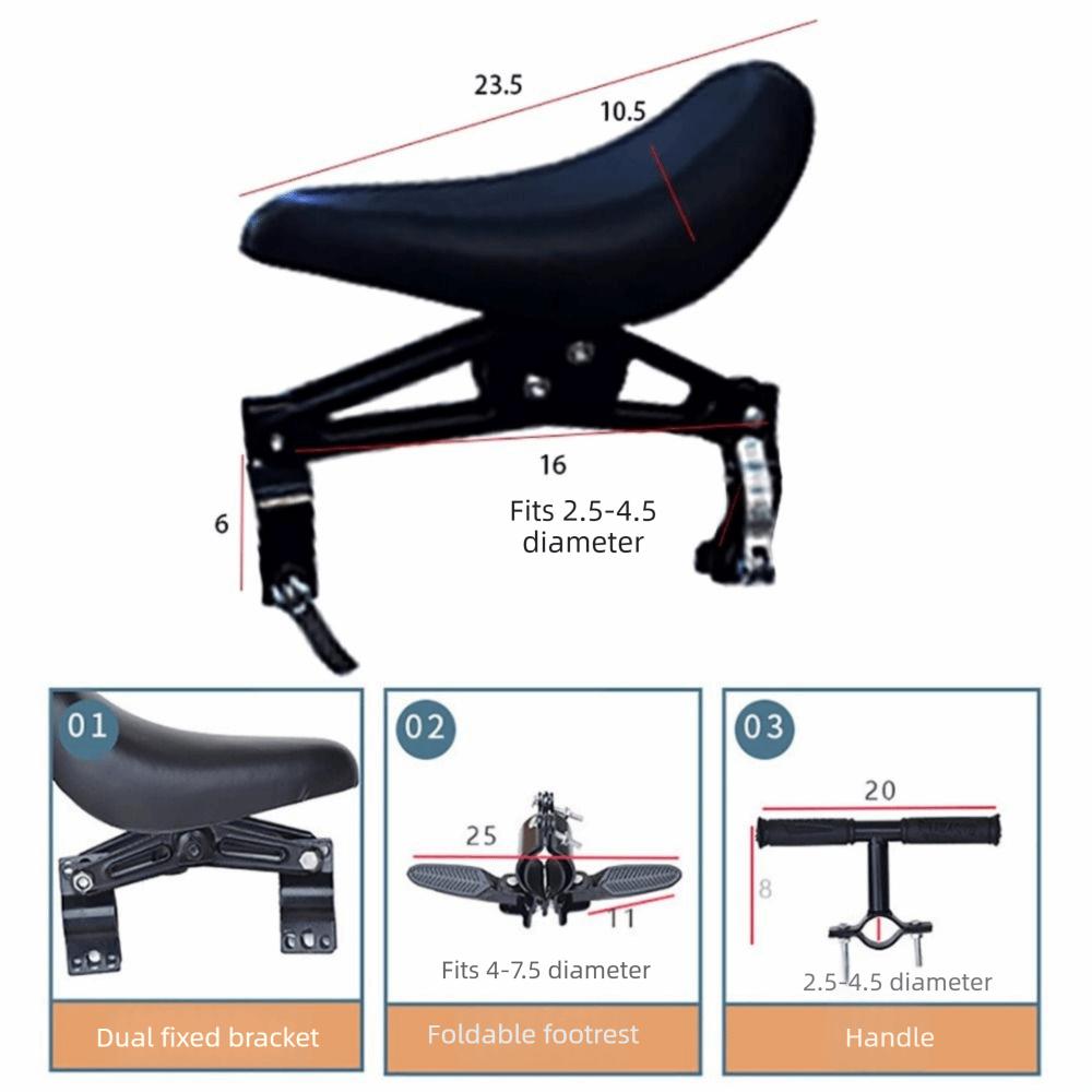 Front Mounted Bike Seat with Handlebars Quick Release Child Seat Road Bike