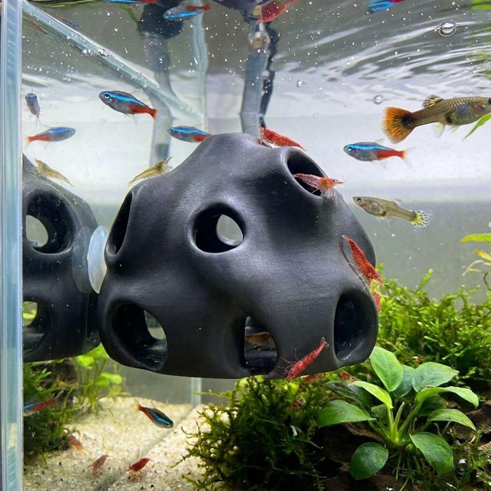 Plastic Fish Refuge Cave Porous Breeding Shelter Natural Look Aquarium Tunnel Hide Tank Decor