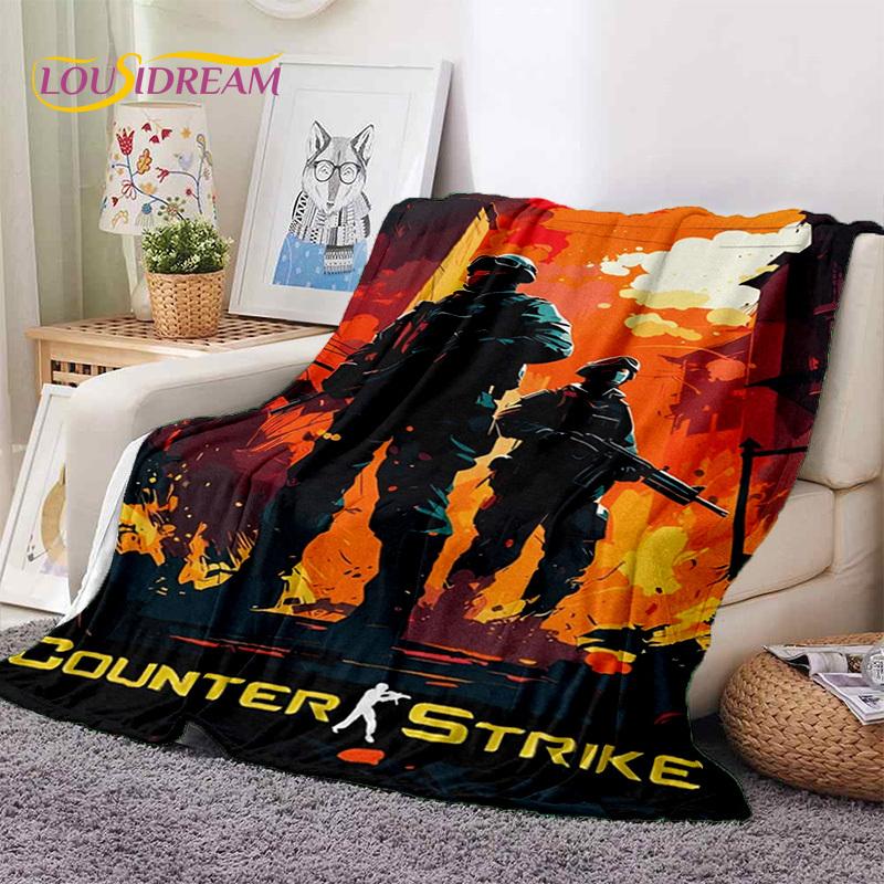 CS GO, Counter Strike Hra Hráč Měkké Flanelové Deky, Deku na Přikrytí Pohodlná Deka na Piknik Postele Pohovku Domov Ložnice Dárky