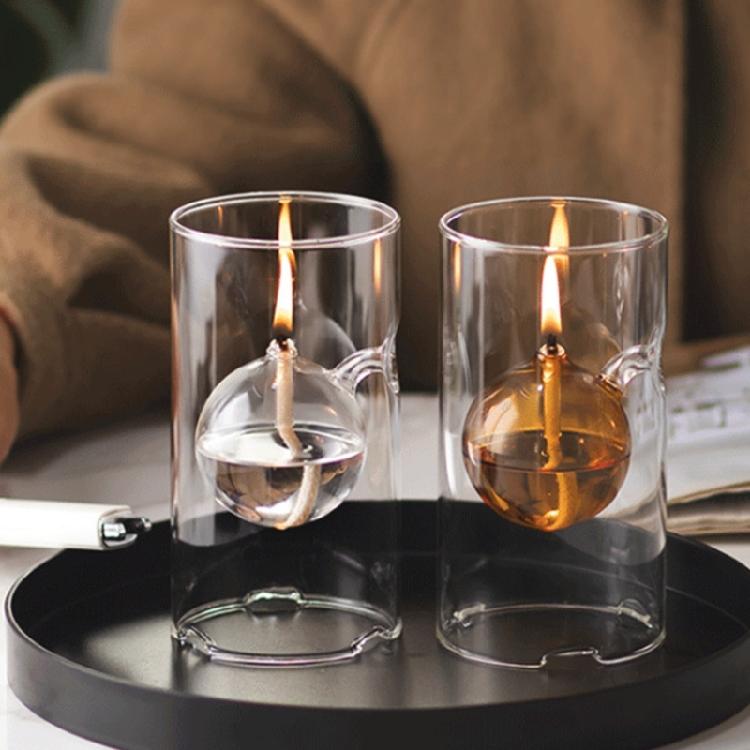 Fuels Refillable Glass Oil Candle Tornados Styles Candle Holders Outdoor/Indoor Lantern Dining,Emergency Lighting