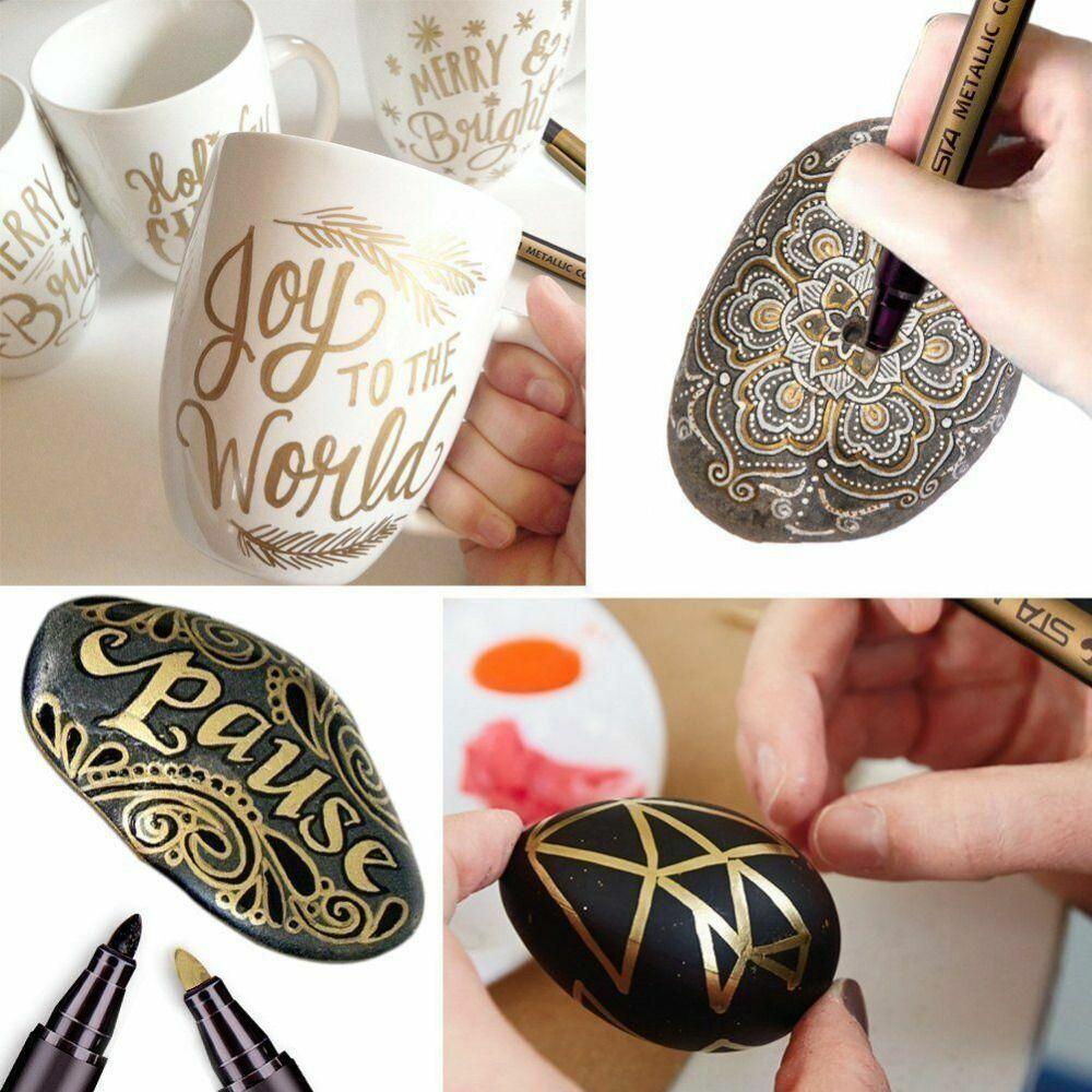 10 Colors Metallic Marker Waterproof Permanent Paint Pen DIY Manga Drawing Pens Water-based Color Pens Photo Album Writing Pen