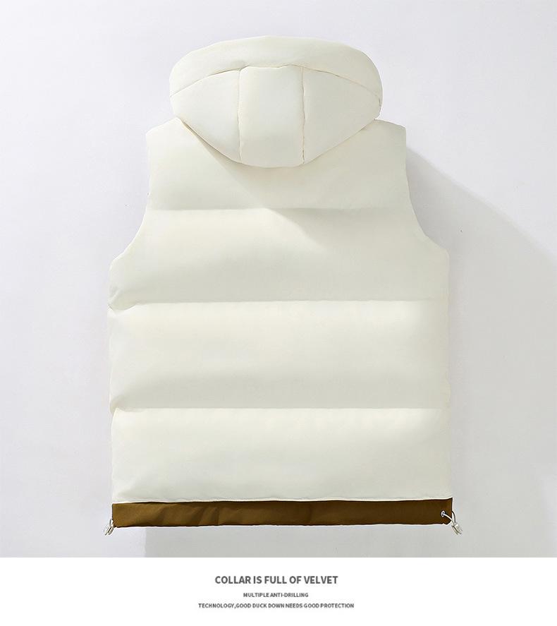Men's Korean Style Hooded Thickened Cotton Vest for Autumn/Winter - Trendy, Warm Youth Outerwear.