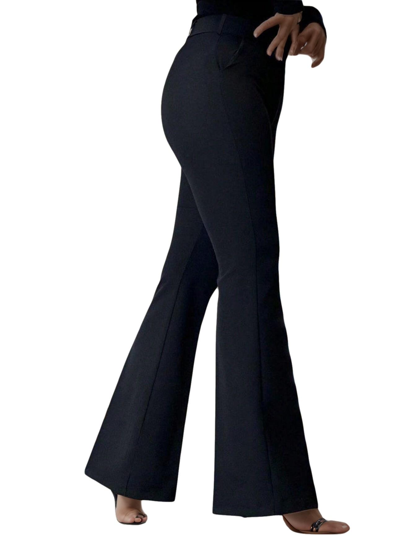 

Rose Beauty A Высокая талия Эластичные швы Расклешенные брюки Деловые повседневные рабочие брюки Расклешенные брюки XXL