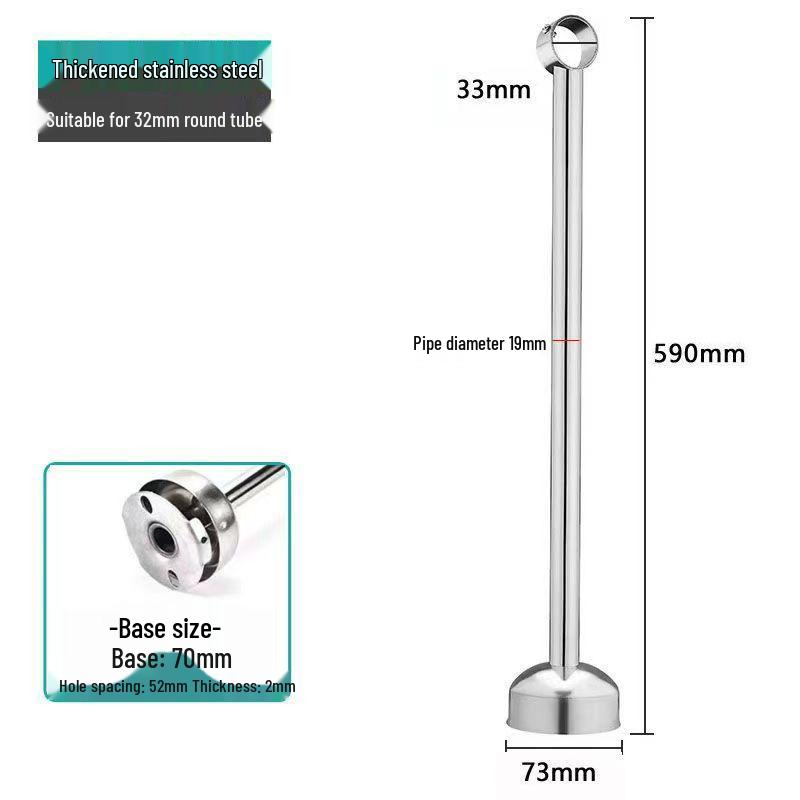 Extra Long Thick Stainless Steel Ceiling-Mounted Clothes Drying Rod Flange Bracket