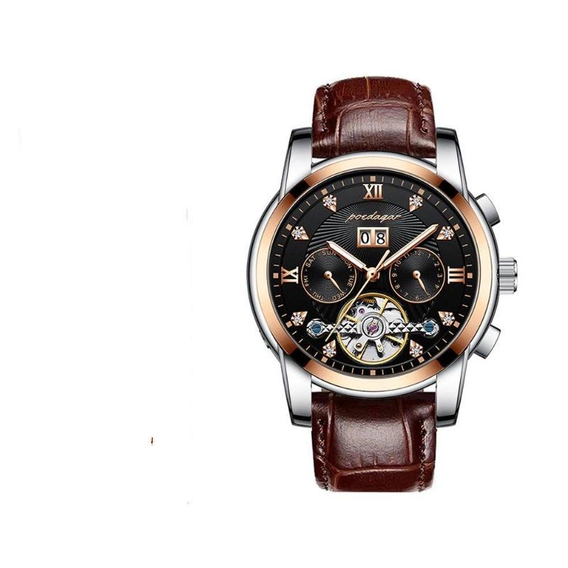 Top Brand New Men's Watch Automatic Mechanical Watch Tourbillon Waterproof Luminous Calendar Watch