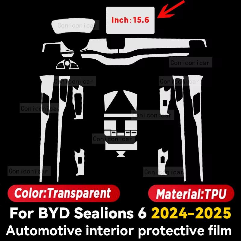 

For BYD Sealions 6 2025 Car Interior Center Console Protective Film Anti-scratch Repair Sticker Accessories LHD