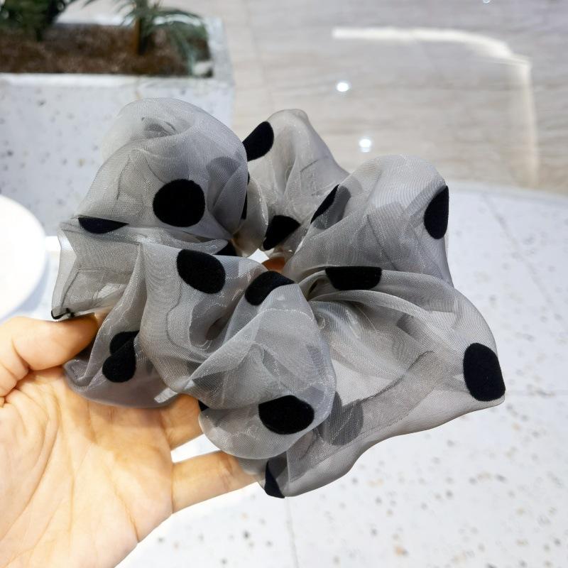 Akcesoria do włosów, Organza w kropki, Duży pierścień jelita grubego, Gumka do włosów.