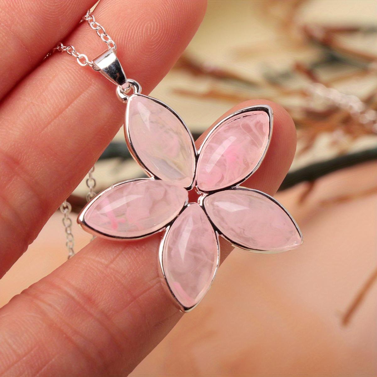 

Elegant Large Flower Pendant Necklace for Women – Statement Party Jewelry, Perfect Holiday Birthday Gift for Her, Daily & Occasion Wear 17.2+2.8in