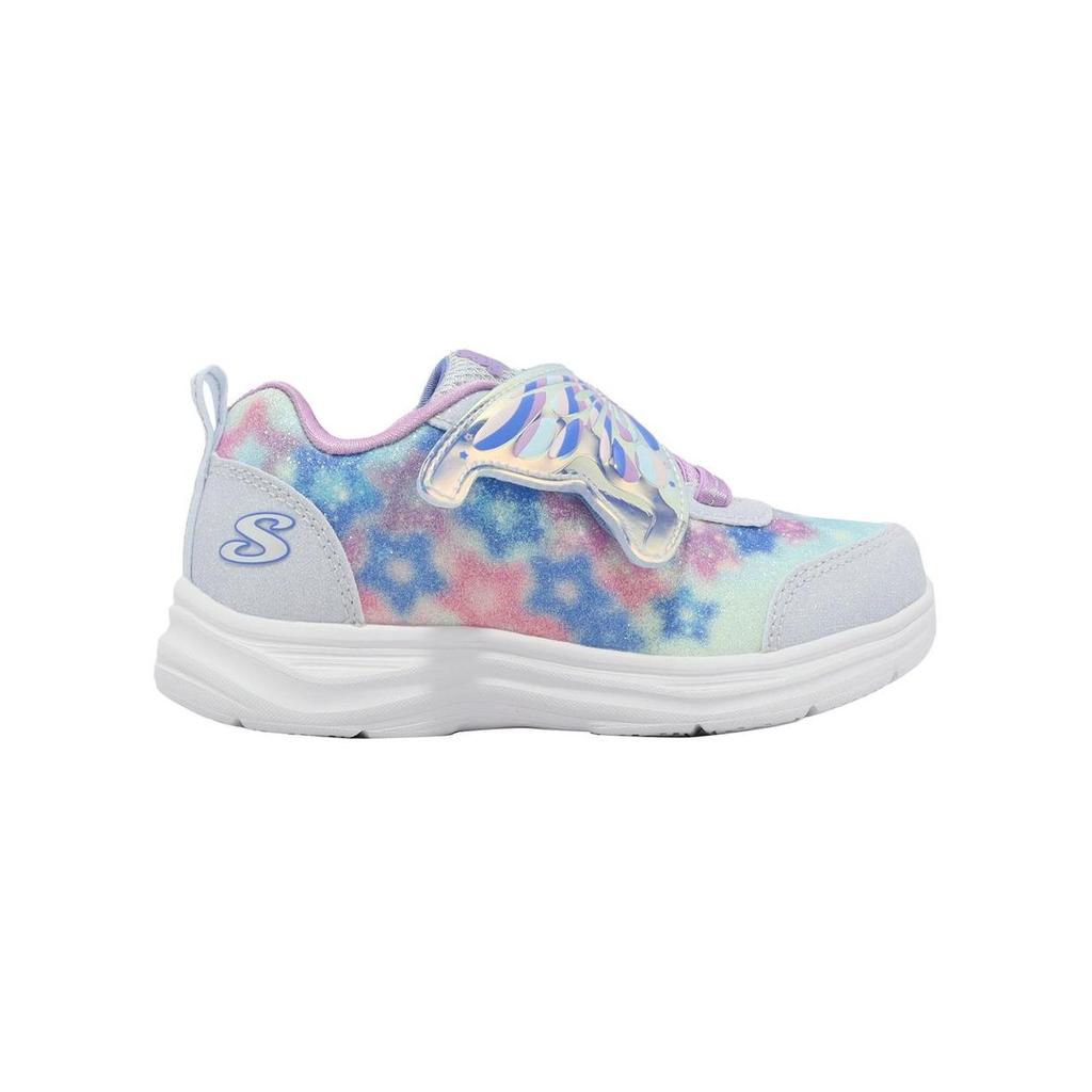 Skechers S Lights Glimmer Kicks Lightweight Durable Low Top Walking Shoes Baby sneaker Blue Purple 303260-NLBLV