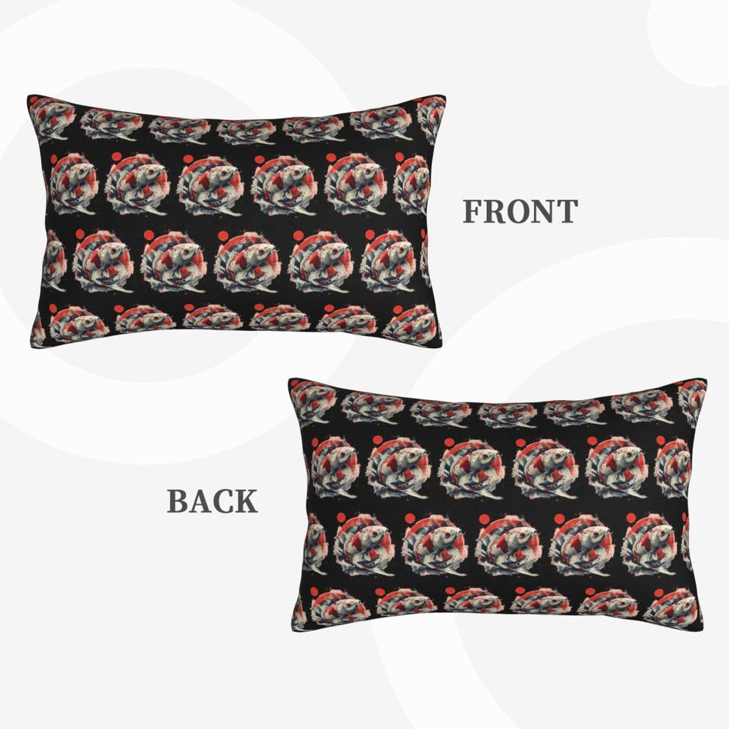 Koi Rising Rectangle Pillowcase Cushion Cover Decorative Bedroom Bed Home Comfort Throw Pillow