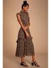 2023 Retro Floral Print Sleeveless Ruffle Dress for Women