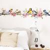 Watercolor Floral Bird Butterfly Wall Sticker Self-Adhesive Removable Bedroom Living Room Bedside Home Decor Art