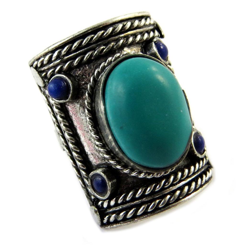Ring 'Kilimanjaro' Green Blue Silver