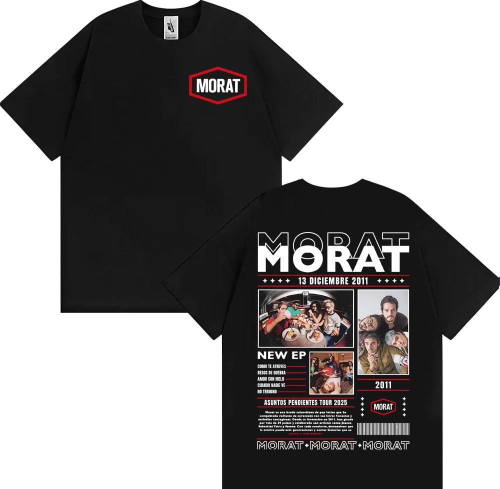 

2025 Summer Morat Band Asuntos Pendientes Tour Tshirt Mens Harajuku Hiphop Punk Rock Cotton Casual Shortsleeved Tshirt 4XL