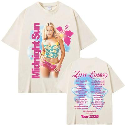 Sängerin Zara Larsson T-Shirt Persönlichkeit Kleidung Ganzjahreskleidung Oversized Paare Unisex Y2k Kurze Ärmel hohe Qualität weich