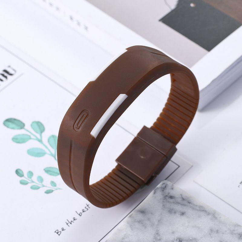 Stylish Kids Digital Led Silicone Watch With Adjustable Strap And Rectangular Dial