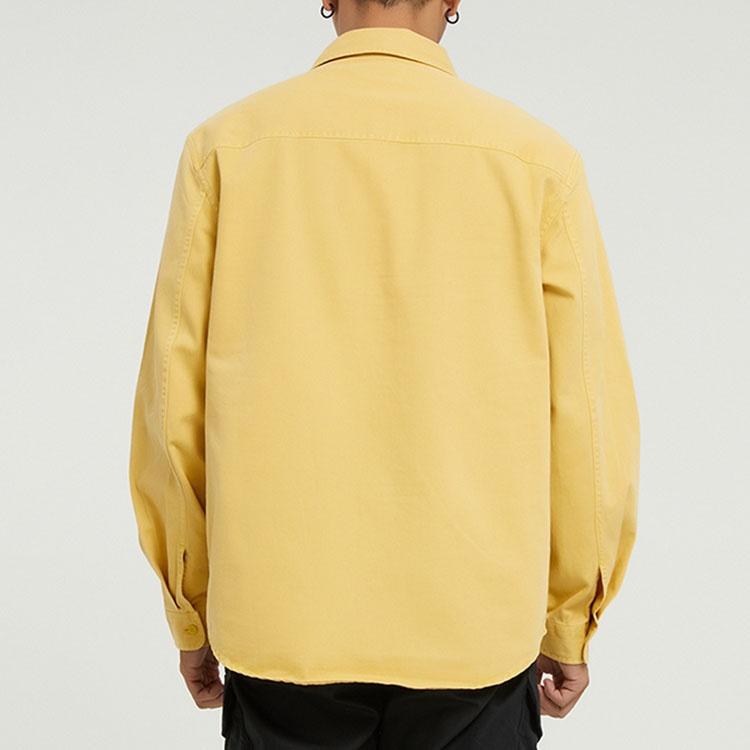 Men's Converse Casual Woven Button Cardigan Retro Long Sleeves Jacket Gold 10022012-A03