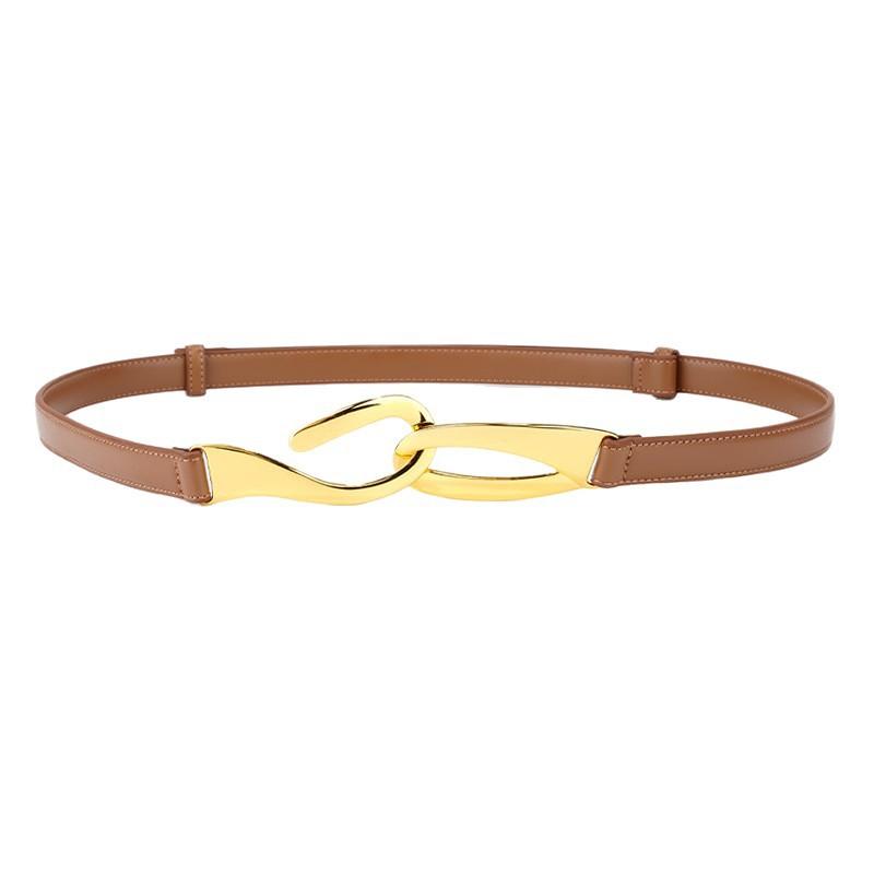 Fashion Hook Pull Adjustment Non-Punching Belt Women'S Decoration With Dress Casual Versatile Leather Women'S Belt