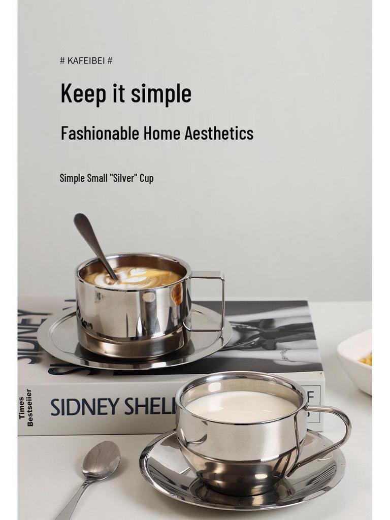 Milan Luxe Stainless Steel Double-Walled Insulated Coffee Mug Set