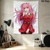 Franxx Zero Two Wall Tapestry Aesthetic Wall Hanging Printed Fabric Blanket Decorative Tapestries For Bedroom Living Room Home Decor