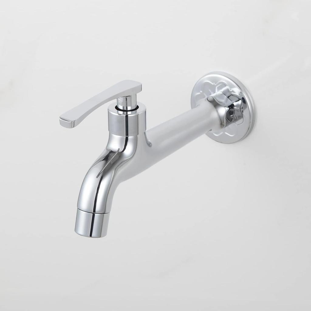 Brass Outdoor Wall Mounted Faucet Mop Basin Single Cold Tap Chrome Garden Hose Spigot G 1/2 inch Connection
